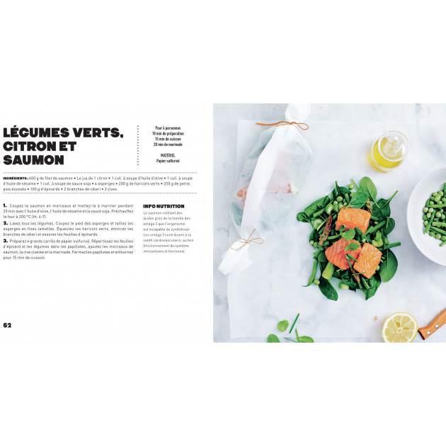 Recette detox : légumes verts, citron et saumon - Collection Carrément Cuisine HACHETTE Recette detox : légumes verts, citron et saumon - Collection Carrément Cuisine HACHETTE