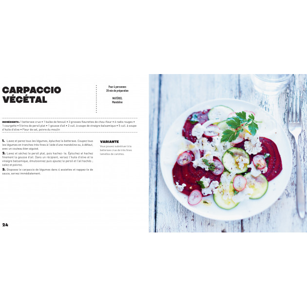 Livre de cuisine veggie : carpaccio végétal