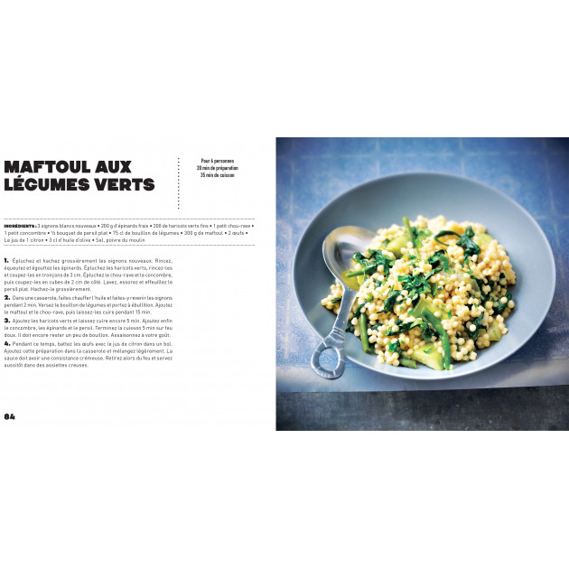 Recette veggie : maftoul aux légumes verts - Collection Carrément Cuisine HACHETTE