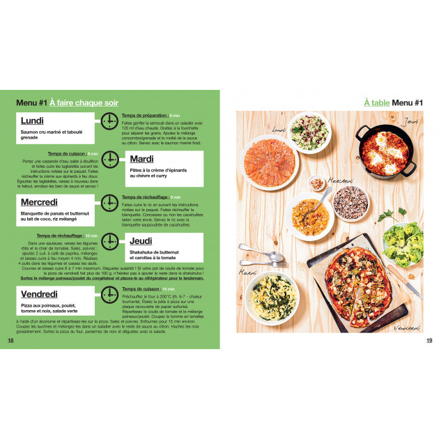 Recette batch cooking débutant : préparations de dernière minute pour chaque menu - Hachette