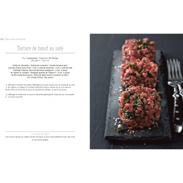 Livres Cyril Lignac : tartare de boeuf au saté - Hachette