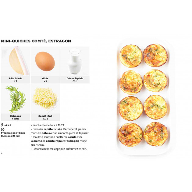 Livre de recettes : mini quiches comté et estragon - Simplissime Hachette Livre de recettes : mini quiches comté et estragon - Simplissime Hachette