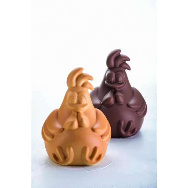 Moule Chocolat Poule Rafael 13,8 x 13,2 cm x H 18 cm (x2) Pavoni