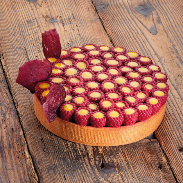 Décor Tarte avec Framboises trompe l'oeil