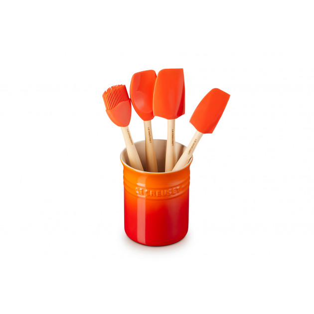 Set Pot 1,1 L avec 4 Ustensiles Volcanique Création Le Creuset