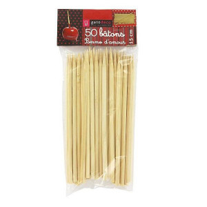 Bâtons Pomme d'amour 15 cm Gatodéco (x50) Bâtons Pomme d'amour 15 cm Gatodéco (x50)