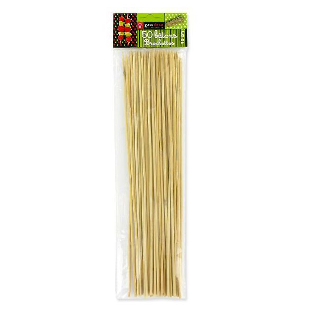 Lot de 100 piques brochettes en bois de 30cm achat vente