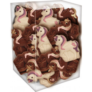 Mini Licornes Décorées Chocolat Lait et Blanc 17g x30 Mini Licornes Décorées Chocolat Lait et Blanc 17g x30