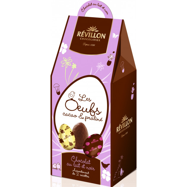 Oeufs Chocolat Lait et Noir Fourrés Assortiment 190g Révillon