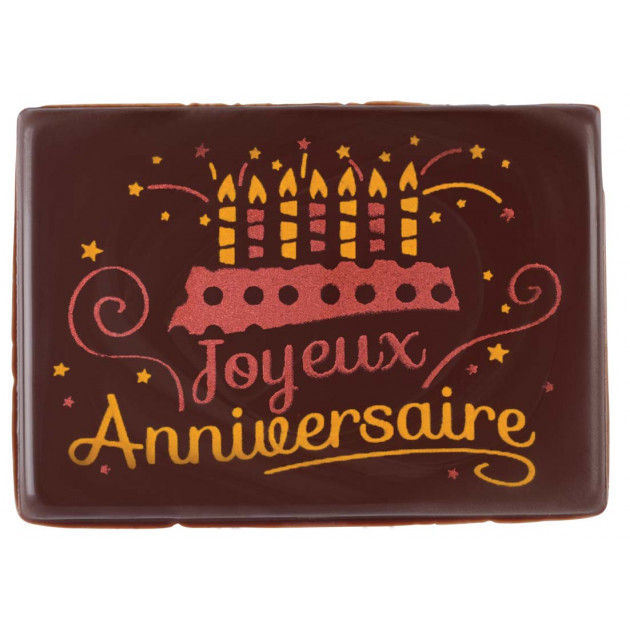 Plaque Chocolat Joyeux Anniversaire x48 Florensuc