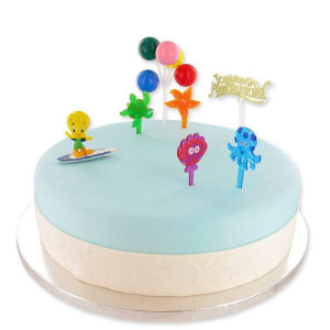 Kit Décor Gâteau Titi Surfeur (7 pièces)