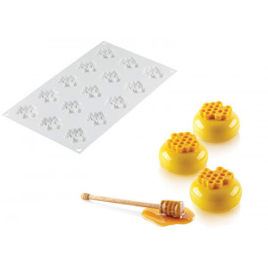 Moule Silicone Décor Miel Ø 4,5 cm x H 0,8 cm (x15) Silikomart Professional Moule Silicone Décor Miel Ø 4,5 cm x H 0,8 cm (x15) Silikomart Professional