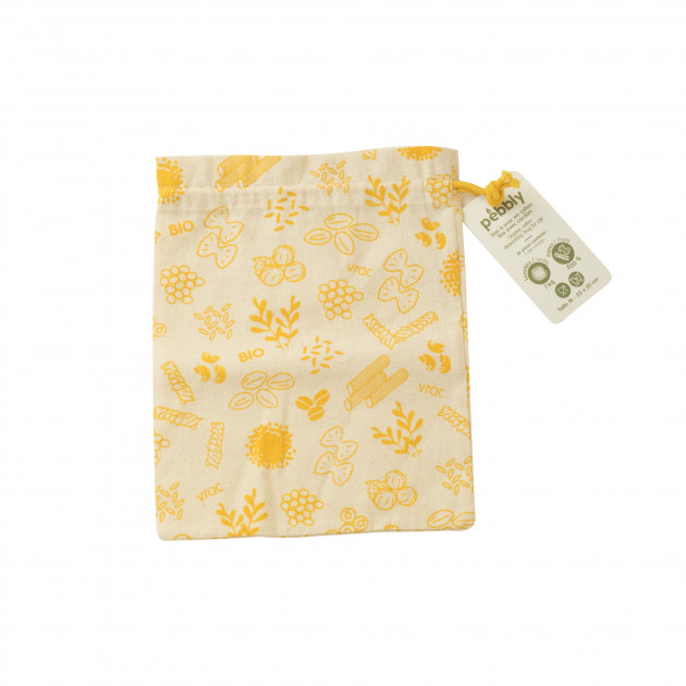 Sac à Vrac Coton Bio Jaune 20 x 25 cm Pebbly