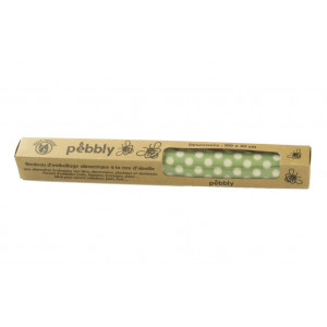 FIN DE SERIE Rouleau Emballage Alimentaire Cire Abeille Pois Vert 30 x 100 cm Pebbly FIN DE SERIE Rouleau Emballage Alimentaire Cire Abeille Pois Vert 30 x 100 cm Pebbly