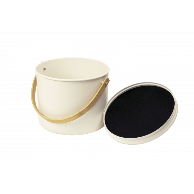 Seau à compost cuisine Pebbly - Détail du filtre charbon dans le couvercle