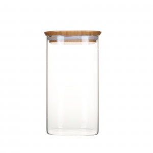 Boîte de Conservation en Verre et Bambou Carré 1,4 L Pebbly Boîte de Conservation en Verre et Bambou Carré 1,4 L Pebbly