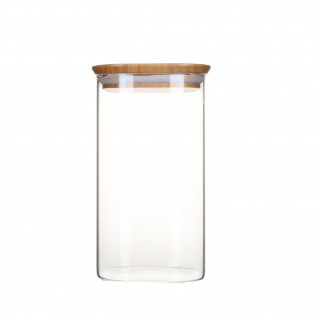 Boîte de Conservation en Verre et Bambou Carré 1,4 L Pebbly -  , Achat, Vente