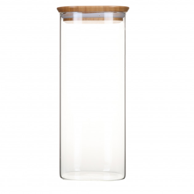 Boîte de Conservation en Verre et Bambou Carré 2,2 L Pebbly