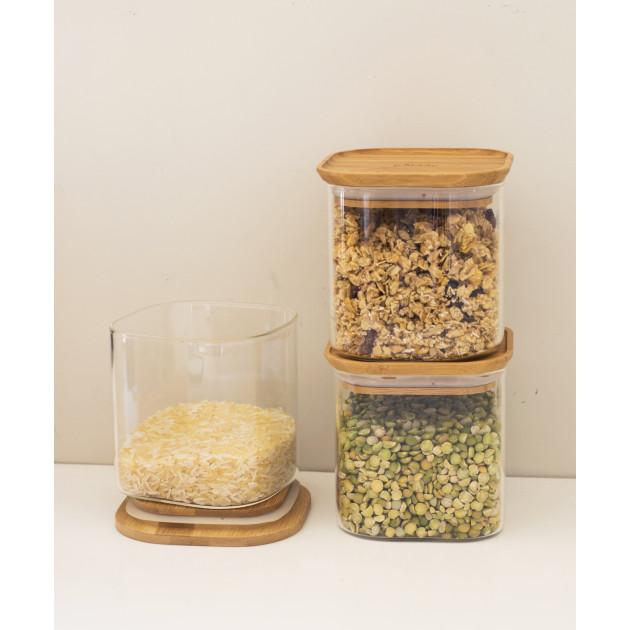 Ensemble de 3 boîtes hermétiques carrées de 800ml Pebbly