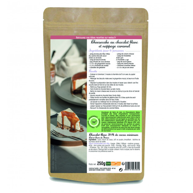 Fondettes Chocolat Blanc 34% 250g Weiss Chocolat de Couverture  Fondettes Chocolat Blanc 34% 250g Weiss Chocolat de Couverture