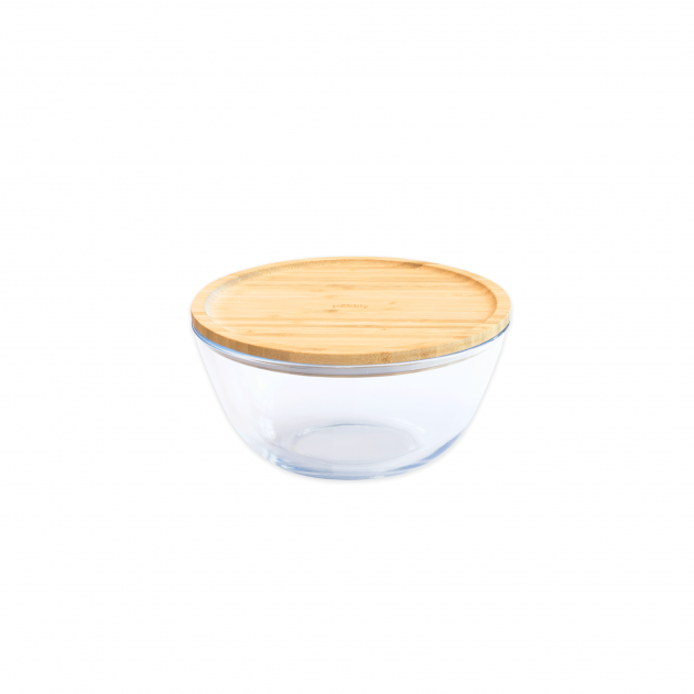 Boîte de Conservation en Verre et Bambou Rond 770 ml Pebbly