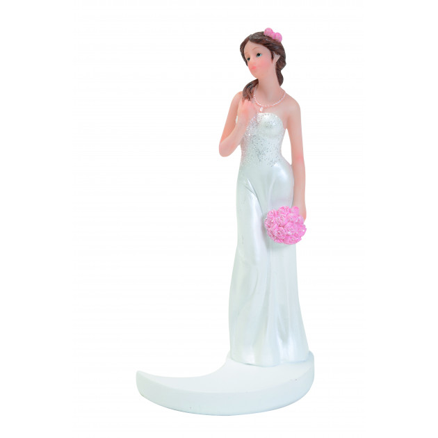 Figurine Mariage Mariée Brune 15 cm