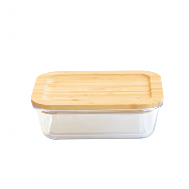 FIN DE SERIE Boîte de Conservation en Verre et Bambou Rectangle 1520 ml Pebbly