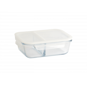 Boîte de Conservation en Verre avec Compartiments Rectangle 950 ml Pebbly Boîte de Conservation en Verre avec Compartiments Rectangle 950 ml Pebbly