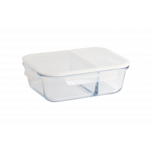 Boîte de Conservation en Verre avec Compartiments Rectangle 1450 ml Pebbly Boîte de Conservation en Verre avec Compartiments Rectangle 1450 ml Pebbly