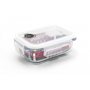 Boîte de Conservation en Verre Rectangle 400 ml Pebbly Boîte de Conservation en Verre Rectangle 400 ml Pebbly