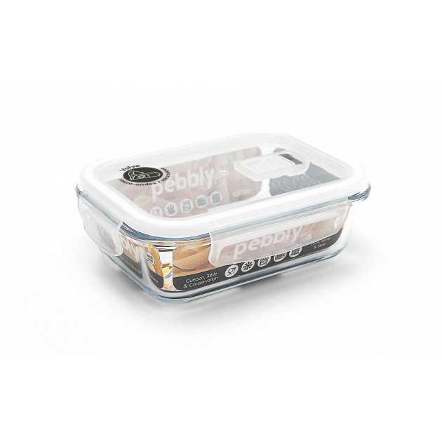 Boîte de Conservation en Verre Rectangle 650 ml Pebbly