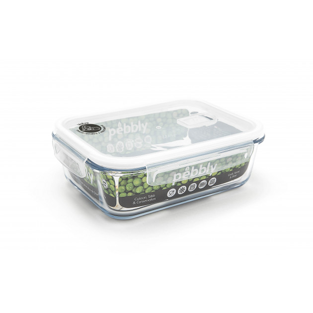 Boîte de Conservation en Verre Rectangle 1,5 L Pebbly
