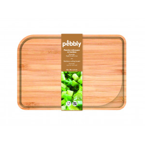 Planche à Découper Bambou avec Rigole 26 x 18 cm Pebbly Planche à Découper Bambou avec Rigole 26 x 18 cm Pebbly