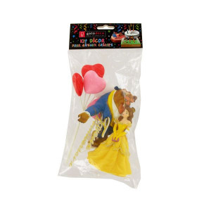 Kit Décor Gâteau La Bête et la Belle (4 pièces) Kit Décor Gâteau La Bête et la Belle (4 pièces)