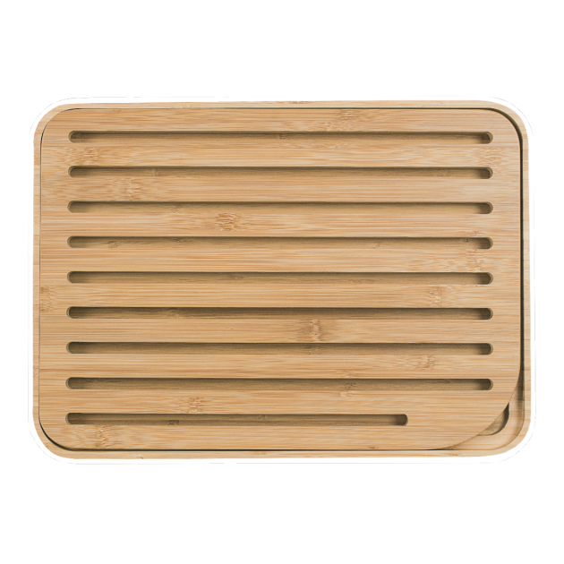 Planche à découper le pain bambou avec contour blanc Pebbly Planche à découper le pain bambou avec contour blanc Pebbly