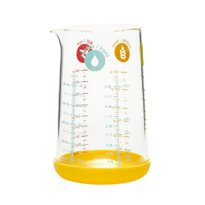 Verres Doseurs Transparent en Verre, Pichet Verre Mesureur avec Couvercle  Bécher Gradué 250/500ml Tasse à Mesurer à Micro-Ondes avec Poignée Outil de