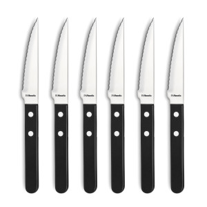 Coffret 6 Couteaux Steak Pizza Noir 21,5 cm Amefa Coffret 6 Couteaux Steak Pizza Noir 21,5 cm Amefa