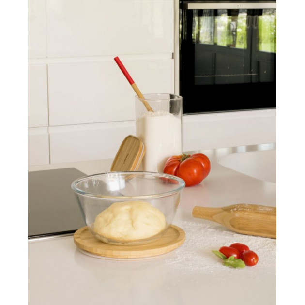 Bol en verre avec couvercle bambou empilable Pebbly - Mise en situation Bol en verre avec couvercle bambou empilable Pebbly - Mise en situation