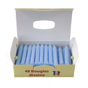 Bougies d'anniversaire torsadées bleues (x48) Bougies d'anniversaire torsadées bleues (x48)