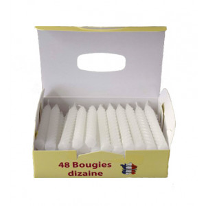 Bougies d'anniversaire torsadées blanches (x48)