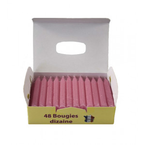 Bougies d'anniversaire torsadées roses (x48)