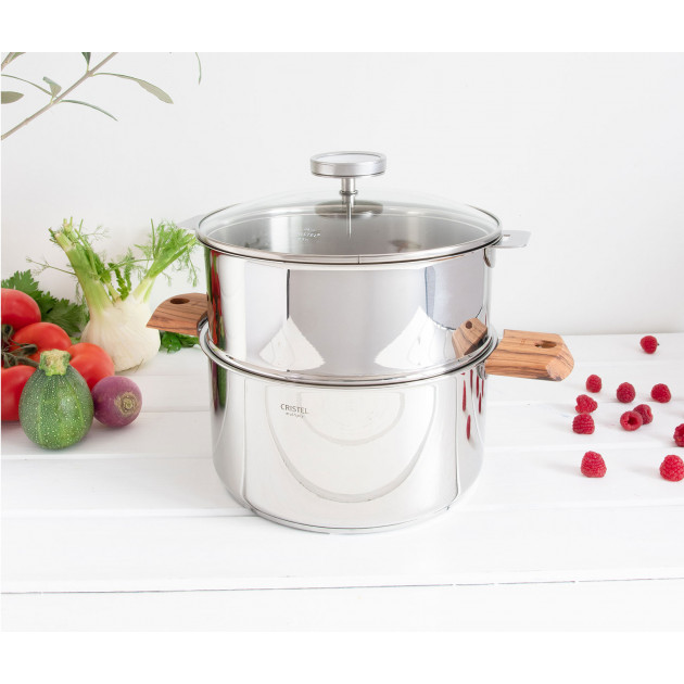 Casserole et Cuit Vapeur Inox Ø 20 cm Anses Olivier Biome Cristel