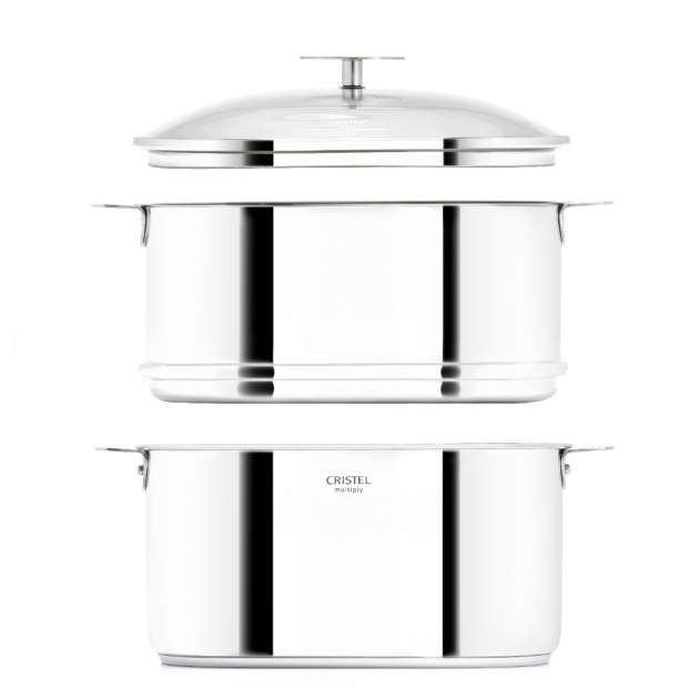 Biome cuisson saine Cristel : vue éclatée du cuiseur vapeur inox