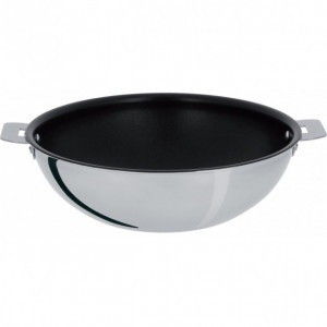 FIN DE SERIE Wok Casteline Ø 20 cm Manche Amovible Anti-Adhésif Inox Cristel