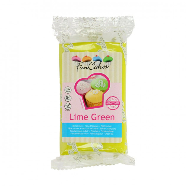 Pâte à Sucre Vert Citron 250g Funcakes