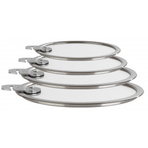 Série de Couvercles Plats en Verre Trempé 14 à 20 cm Strate Amovible Cristel Série de Couvercles Plats en Verre Trempé 14 à 20 cm Strate Amovible Cristel