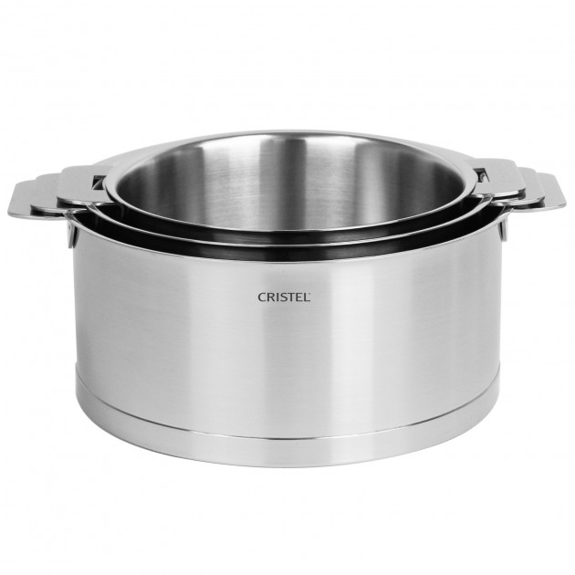 Série de 3 Casseroles Strate Amovible Inox Cristel