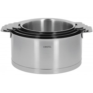 Série de 4 Casseroles Strate Amovible Inox Cristel Série de 4 Casseroles Strate Amovible Inox Cristel