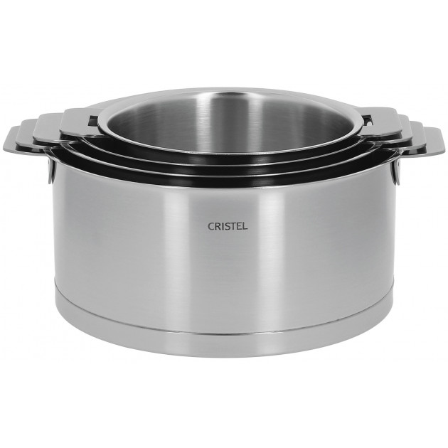 Série de 4 Casseroles Strate Amovible Inox Cristel