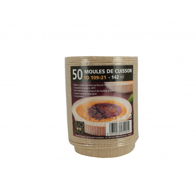 50 Moule de cuisson papier 109 mm - 142 ml Bio Food Pack. - Embalimat